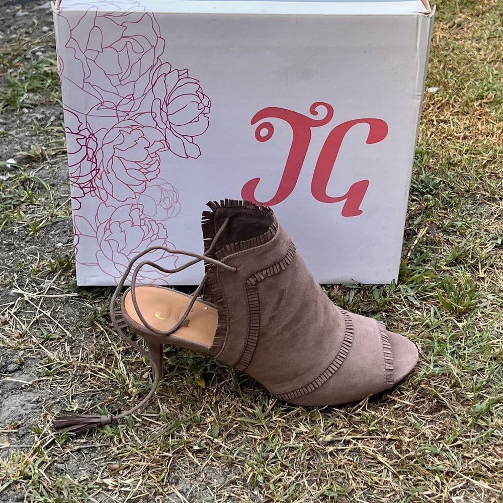 Women's Brown Suede Heeled Sandals